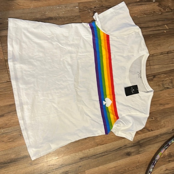 kate spade Tops - NWT Kate Spade Rainbow Pride Tee Size XXL